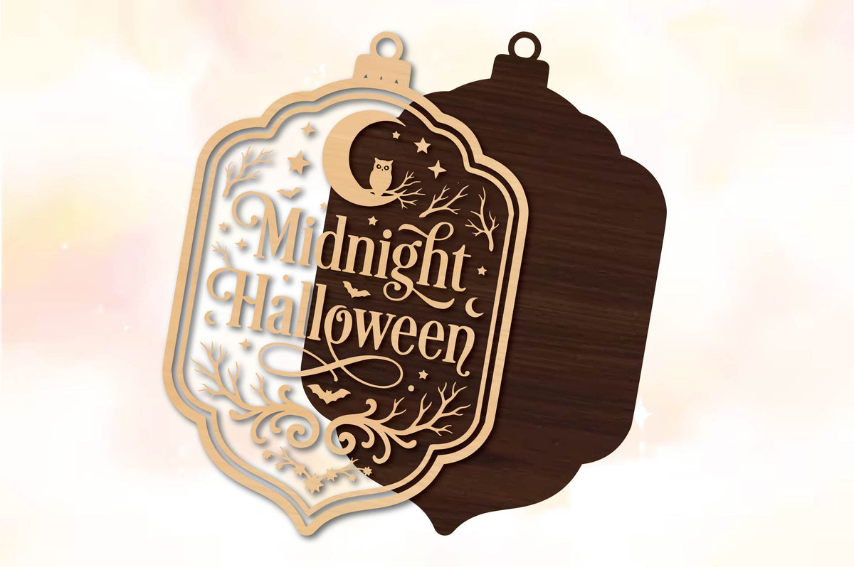 Midnight Halloween Owl Moon Laser Cut SVG