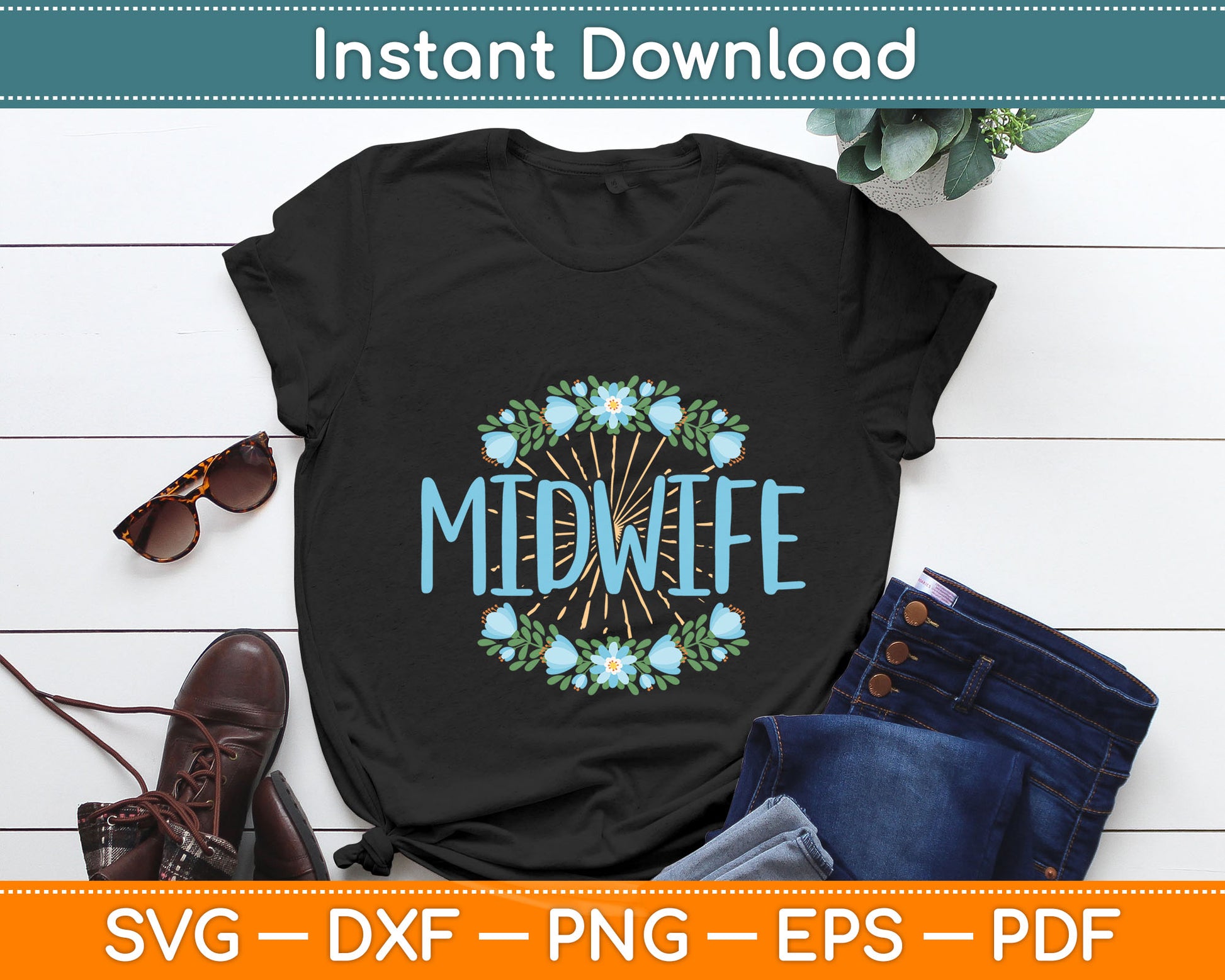Midwifery Cute Flowers Pregnancy Support Doula Midwife Svg Digital Cutting File