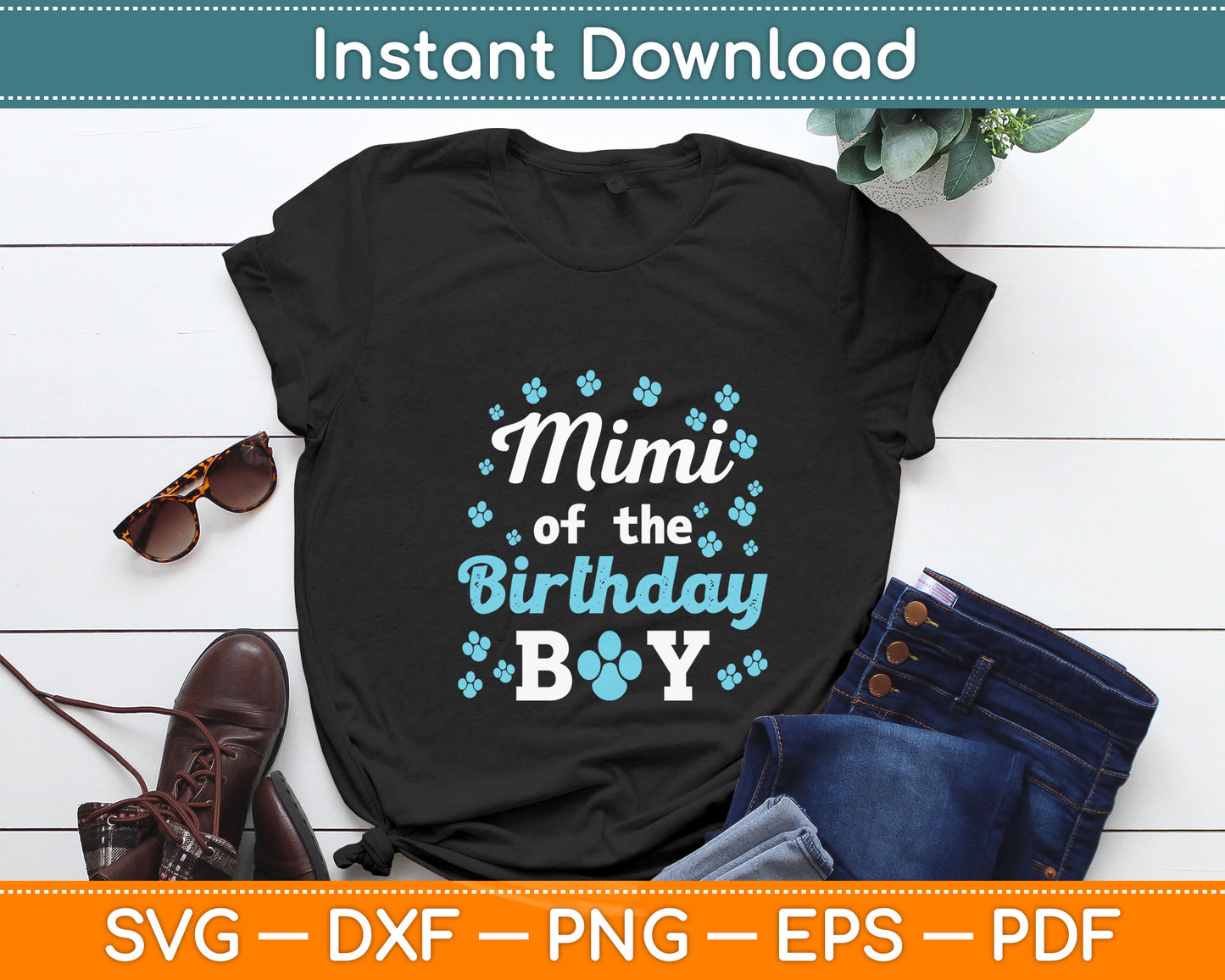 Mimi Of The Birthday Boy Dog Paw Bday Party Celebration Svg Digital Cutting File