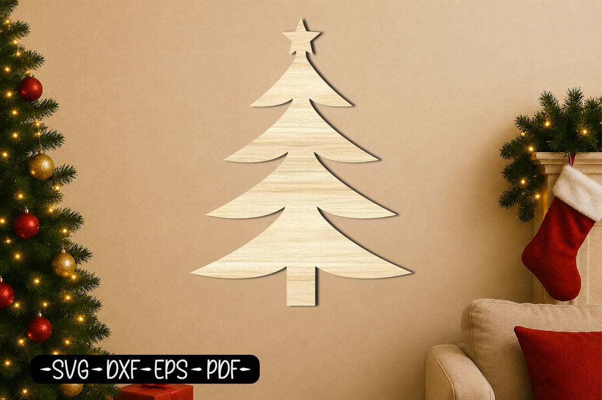 Minimalist Christmas Tree Laser Cut SVG | Christmas Tree SVG Design