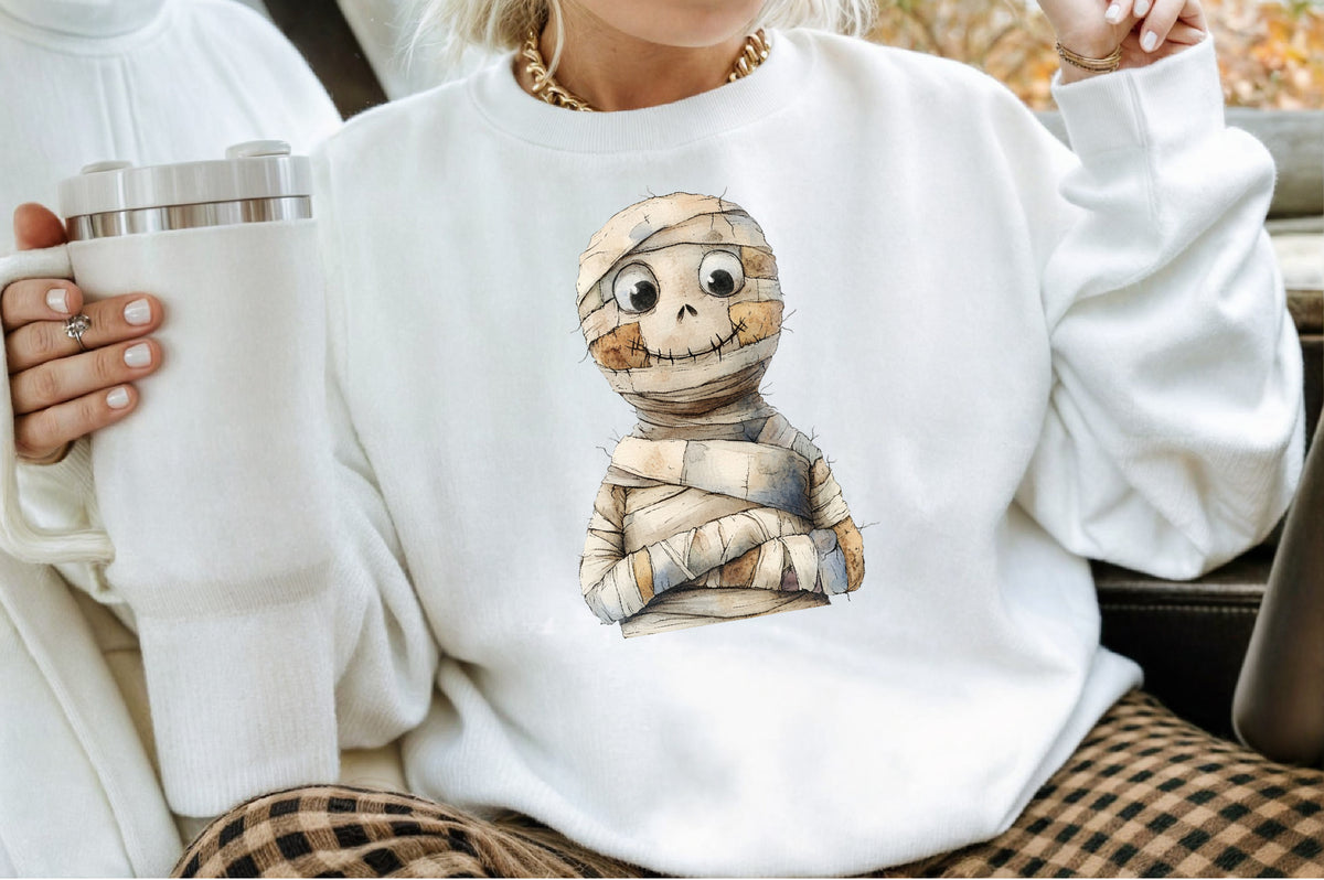 Minimalist Halloween Mummy Clipart Cute Spooky PNG Bundle
