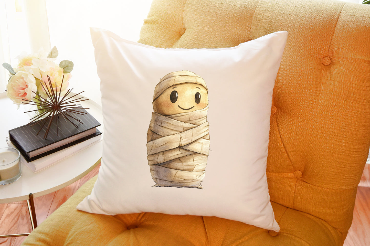 Minimalist Halloween Mummy Clipart Cute Spooky PNG Bundle