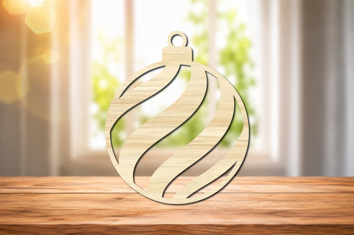 Modern Christmas Bauble Ornament SVG Laser Cut