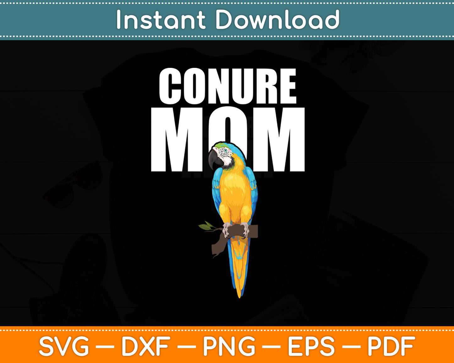Mom Conure Sun Bird Lover Svg Digital Cutting File