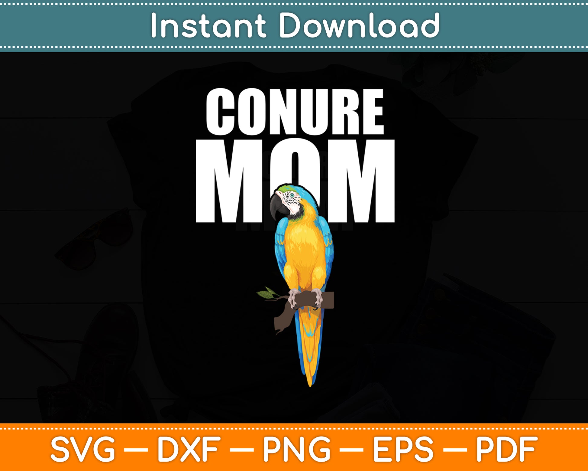 Mom Conure Sun Bird Lover Svg Digital Cutting File