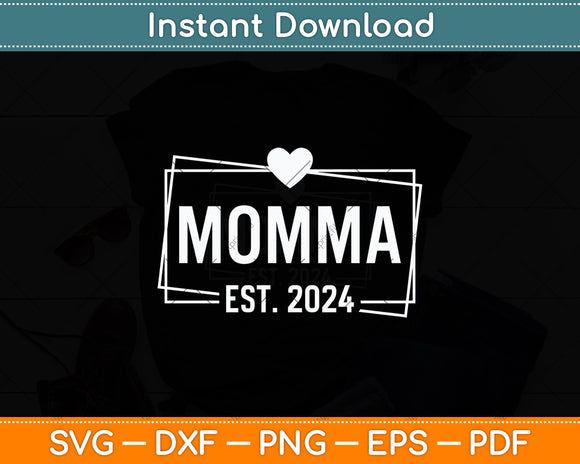 Momma EST 2024 Mother's Day Svg Digital Cutting File