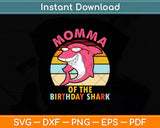 Momma Of The Birthday Shark Retro Vintage Svg Digital Cutting File