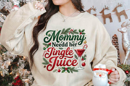 Mommy Needs Her Jingle Juice PNG, Christmas Mom Sublimation Design, Funny Holiday Shirt PNG