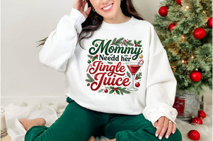 Mommy Needs Her Jingle Juice PNG, Christmas Mom Sublimation Design, Funny Holiday Shirt PNG