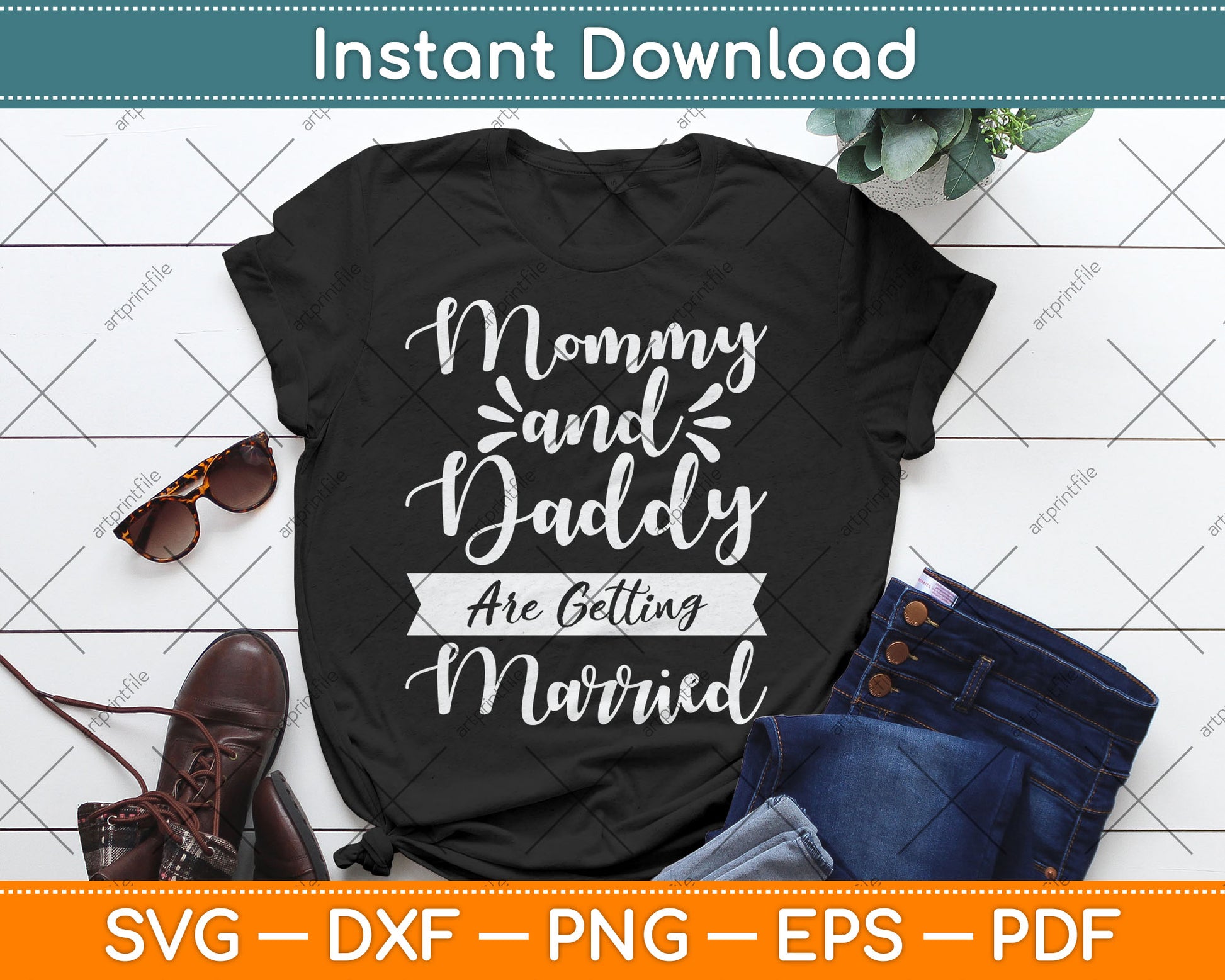 Mommy and Daddy Are Getting Married - Announcement Wedding Svg Digital Cutting File