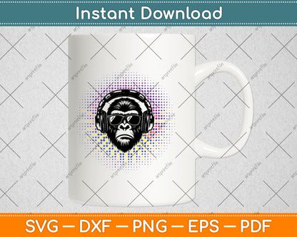 Monkey Music Svg Digital Cutting File