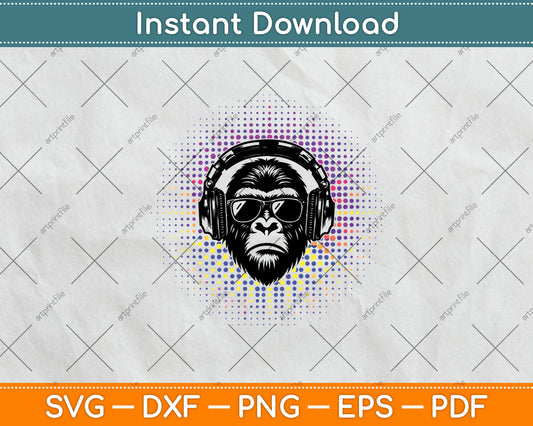 Monkey Music Svg Digital Cutting File