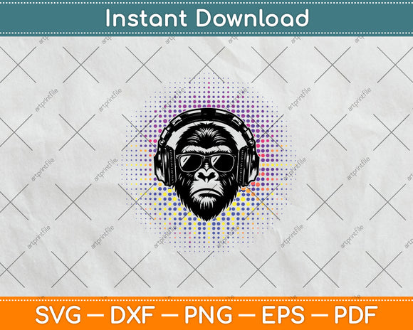 Monkey Music Svg Digital Cutting File