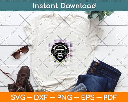 Monkey Music Svg Digital Cutting File