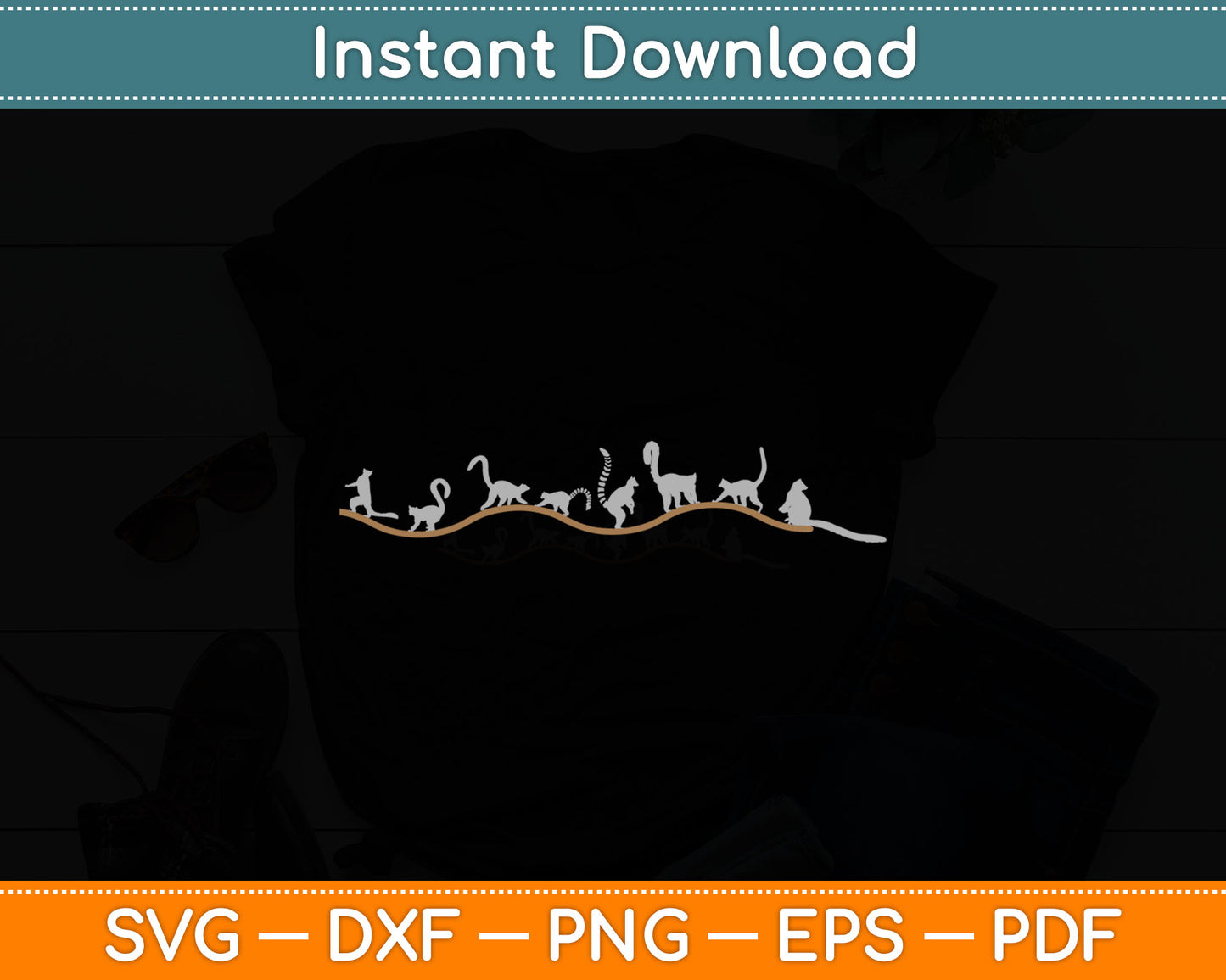Monkey Nature Lemur Svg Digital Cutting File