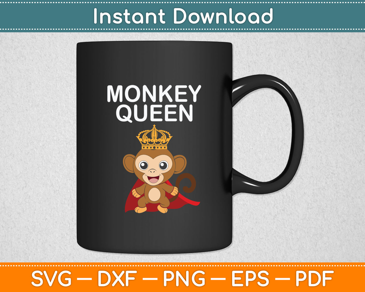 Monkey Queen Girls Monkey Svg Digital Cutting File