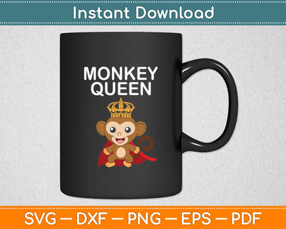 Monkey Queen Girls Monkey Svg Digital Cutting File