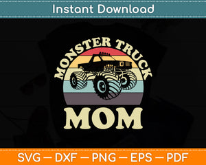 Monster Truck Mom Retro Vintage Monster Truck Svg Digital Cutting File