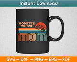 Monster Truck Mom Vintage Sunset Retro Svg Digital Cutting File