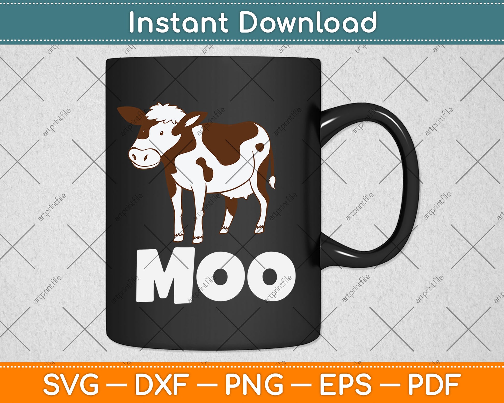 Moo - Funny Cow Lover Farmer Cattle Ranch Dairy Farming Svg Digital Cutting File