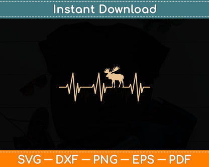Moose Heartbeat Best Moose Lover Svg Digital Cutting File