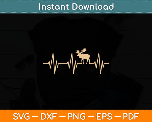 Moose Heartbeat Best Moose Lover Svg Digital Cutting File