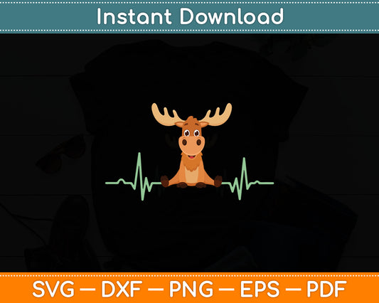 Moose Heartbeat Svg Digital Cutting File