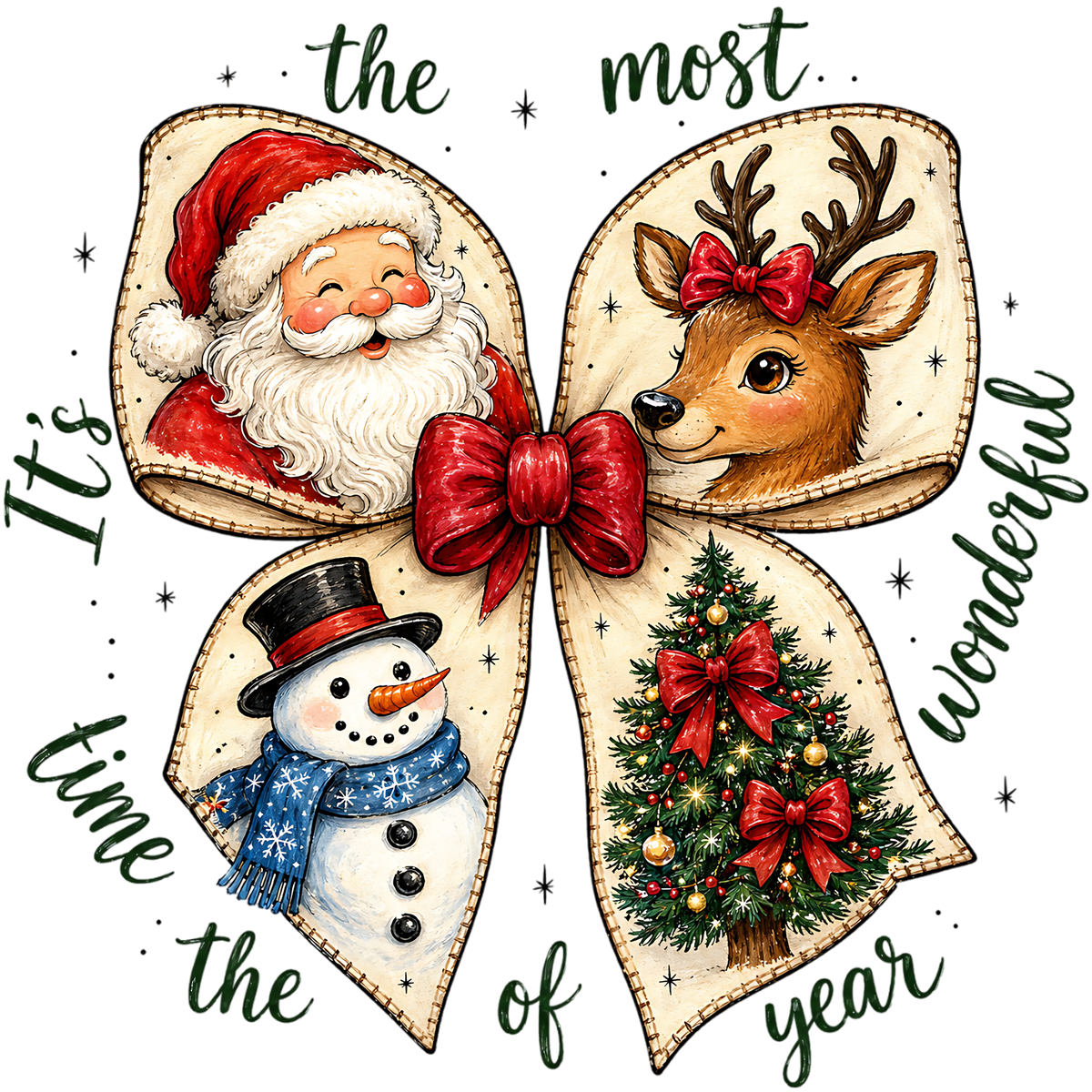 Most Wonderful Christmas Bow PNG