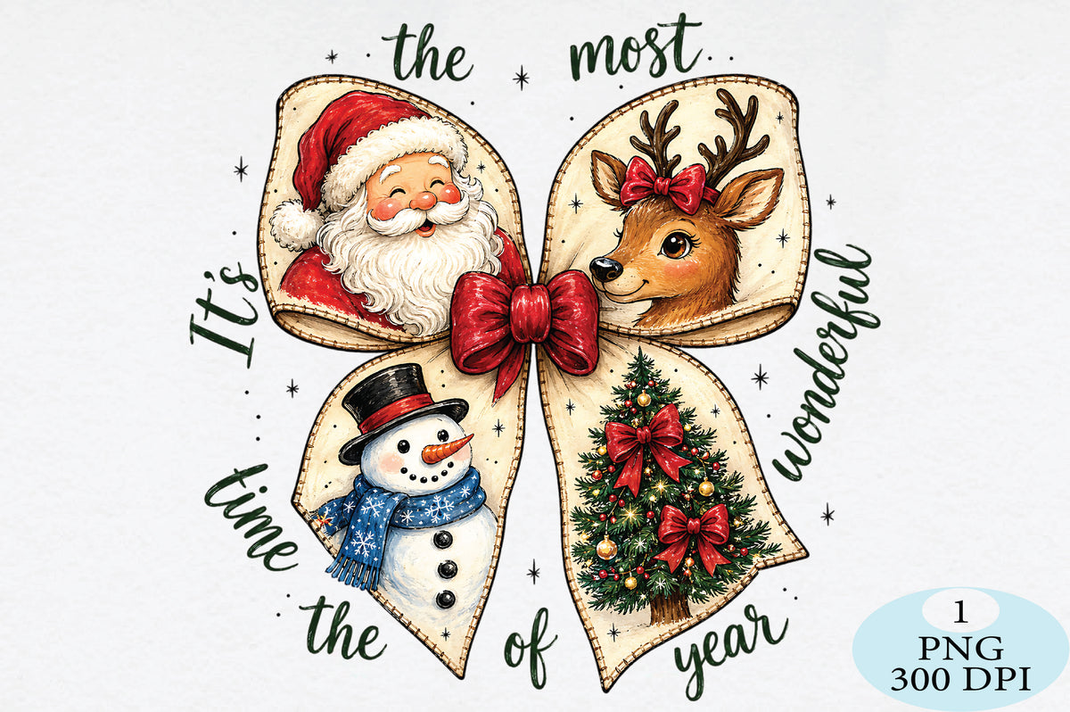 Most Wonderful Christmas Bow PNG