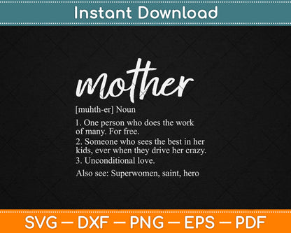 Mother Definition Funny Mom Svg Digital Cutting File