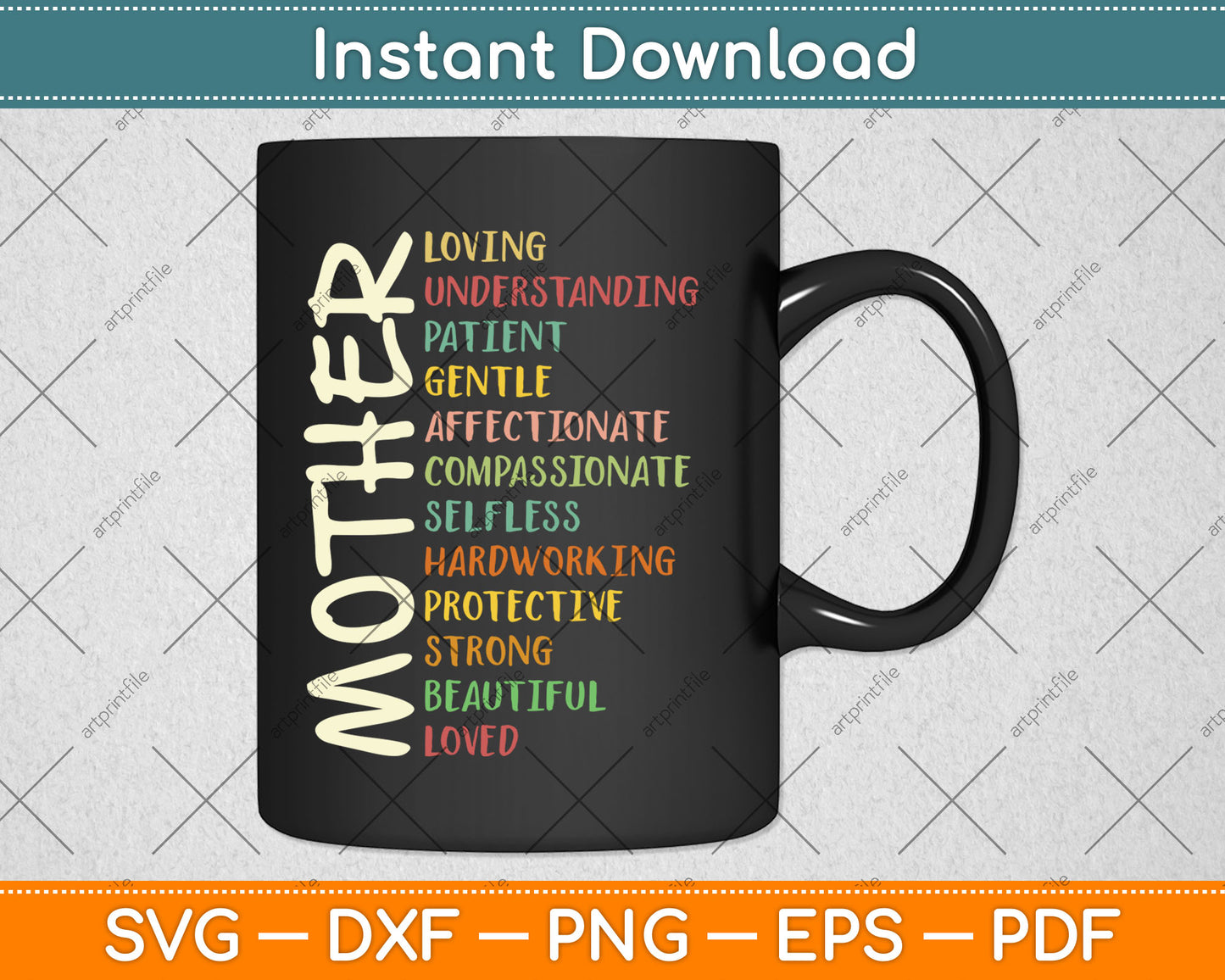 Mother Meaning Gift I Love Mom Mothers Day Svg Digital Cutting File