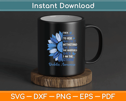 Motivation Support Squad Sunflower Blue Diabetes Awareness SVG Digital Cutting File