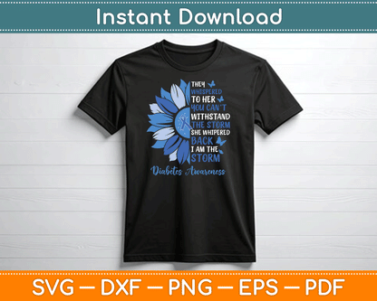 Motivation Support Squad Sunflower Blue Diabetes Awareness SVG Digital Cutting File