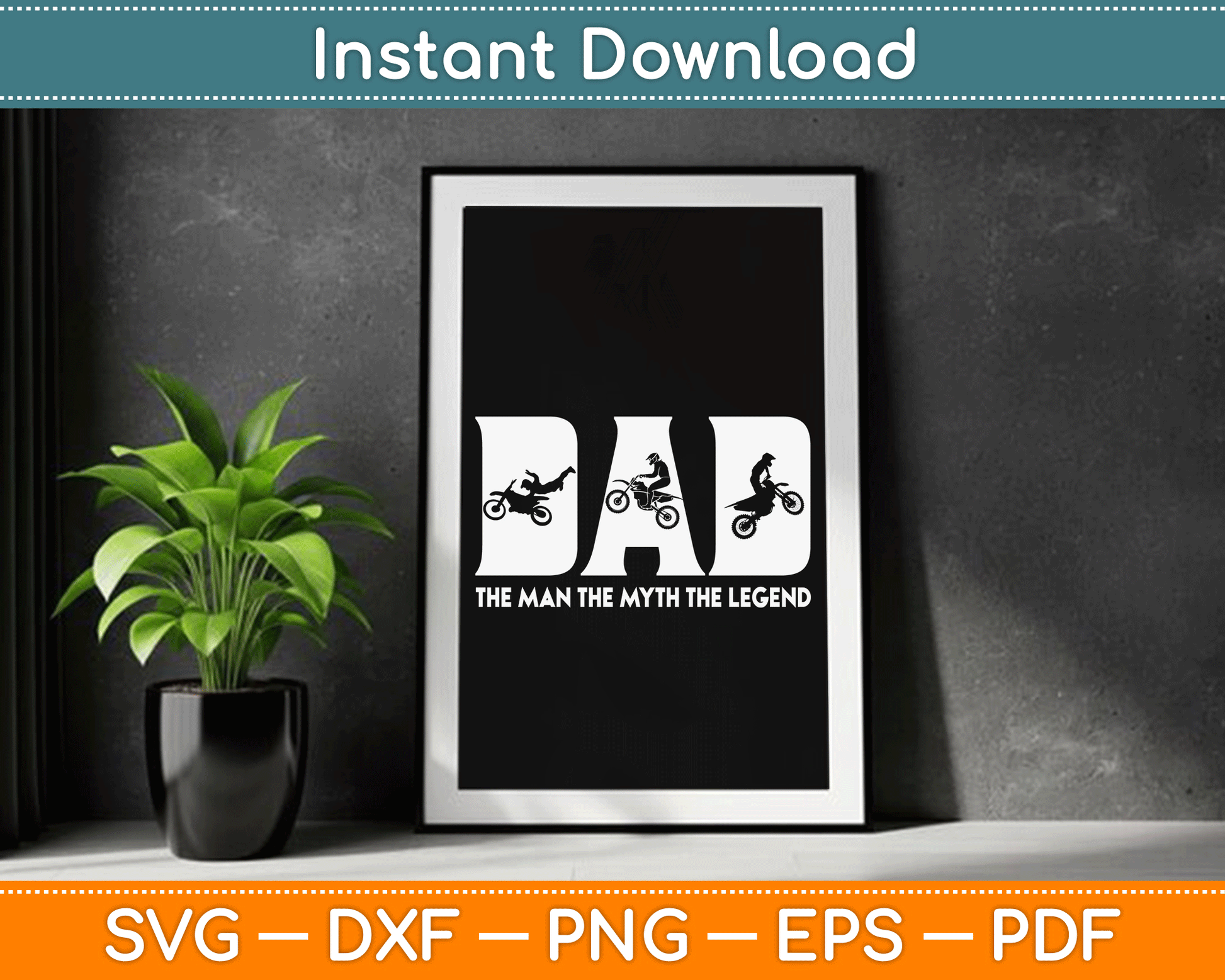Motocross Dad Man Myth Legend Dirt Bike Motorcycle Race SVG Digital Cutting File