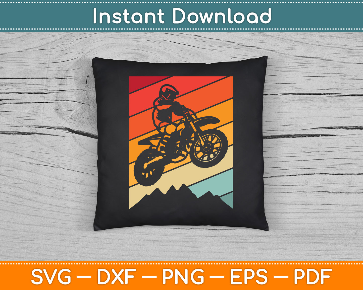 Motocross Bike Vintage Dirtbike Gift Racing Retro Dirt Bike SVG Digital Cutting File