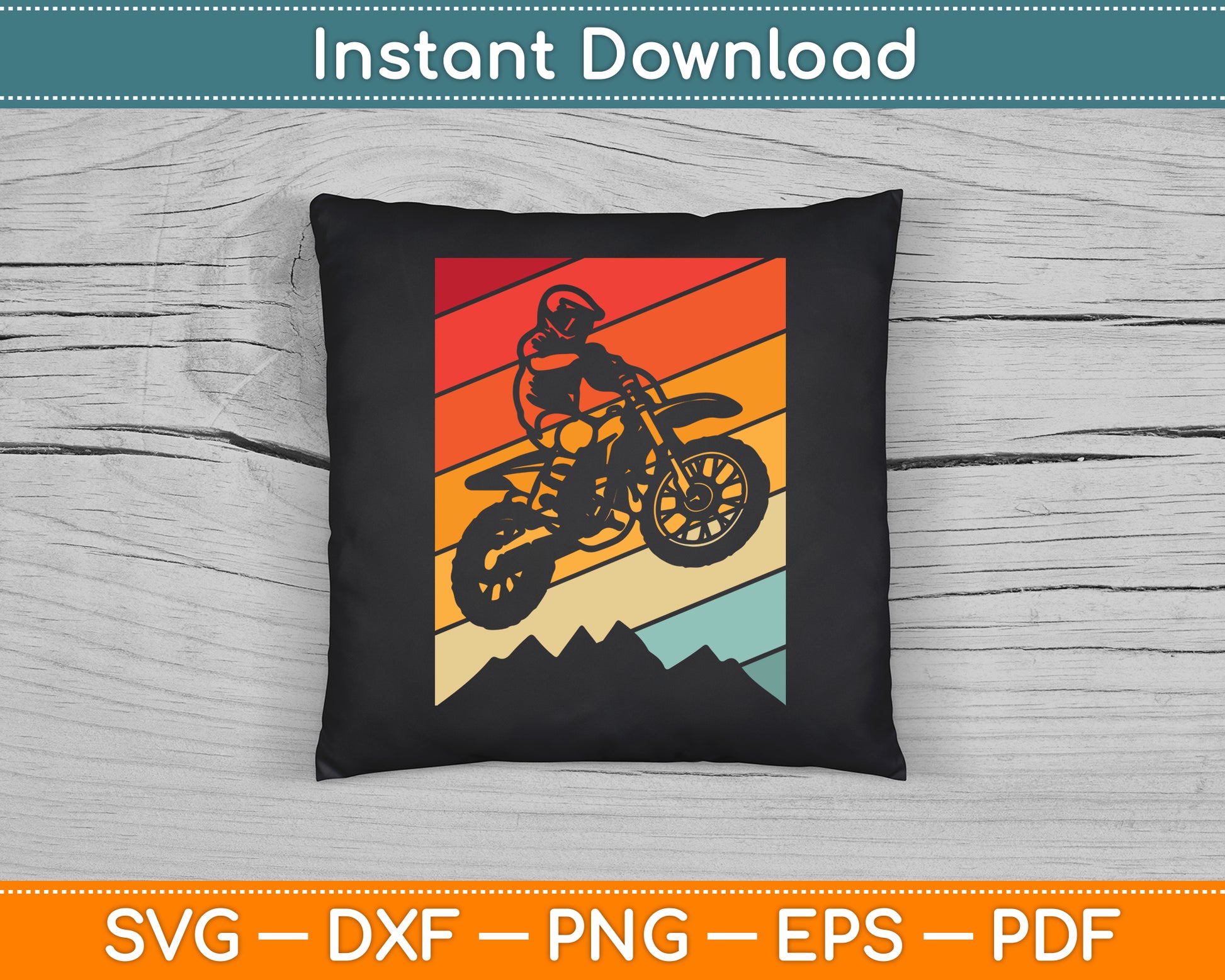 Motocross Bike Vintage Dirtbike Gift Racing Retro Dirt Bike SVG Digital Cutting File