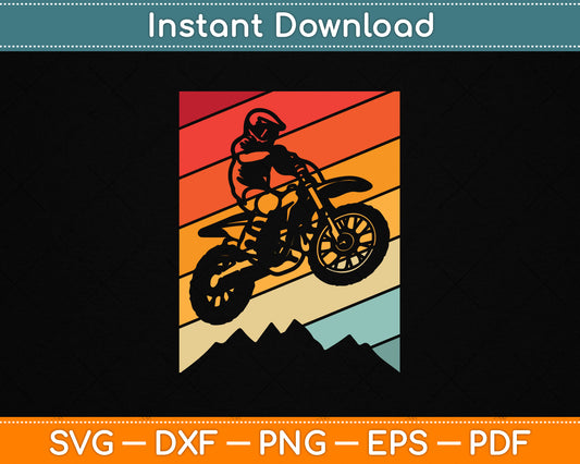 Motocross Bike Vintage Dirtbike Gift Racing Retro Dirt Bike SVG Digital Cutting File