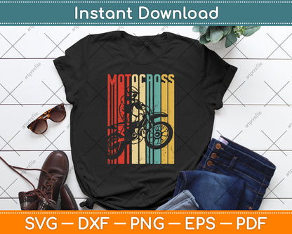 Motocross Dirt Bike Rider Retro Vintage Motorcycle SVG Digital Cutting File