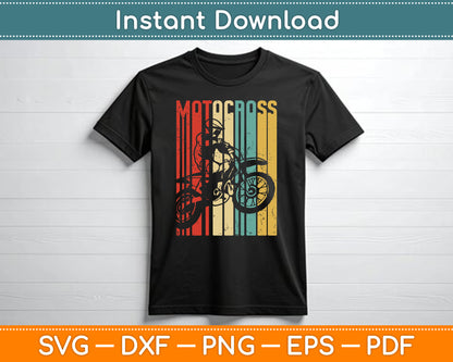 Motocross Dirt Bike Rider Retro Vintage Motorcycle SVG Digital Cutting File
