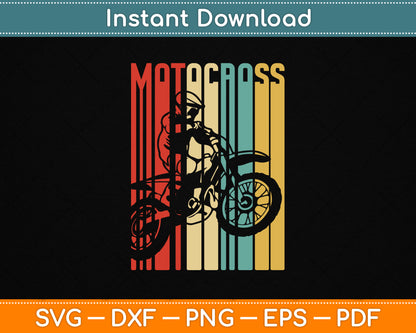 Motocross Dirt Bike Rider Vintage Motorcycle SVG PNG Design Digital Cutting File