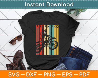 Motocross Dirt Bike Rider Vintage Motorcycle SVG PNG Design Digital Cutting File