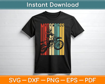 Motocross Dirt Bike Rider Vintage Motorcycle SVG PNG Design Digital Cutting File