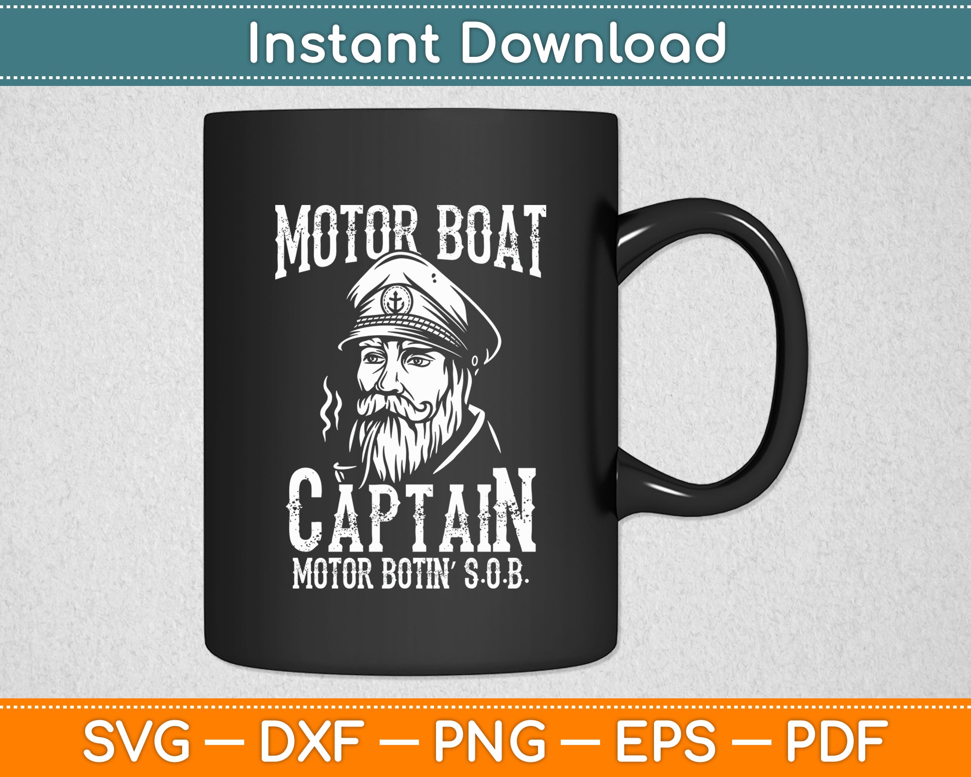 Motor Boat Captain Pontoon Boating Motor Boatin Lake Funny Svg File ...
