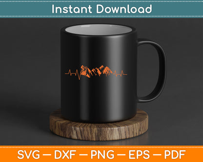 Mountain Bike Heartbeat SVG PNG Digital Cutting File