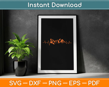 Mountain Bike Heartbeat SVG PNG Digital Cutting File