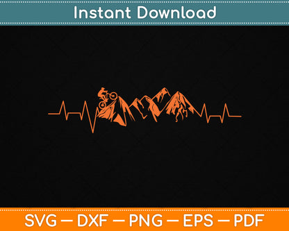 Mountain Bike Heartbeat SVG PNG Digital Cutting File