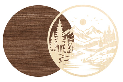 Mountain River Laser Cut SVG,