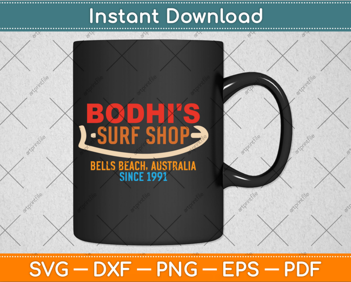 Bodhi's Surf Shop Retro Svg Digital Cutting File