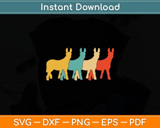 Mule Vintage Retro Donkey Horse Hybrid Lover 60s 70s Gift Svg Digital Cutting File