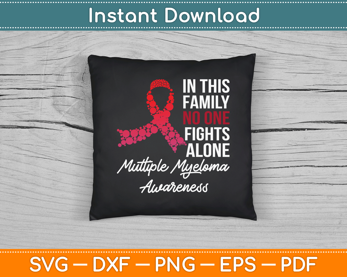 Multiple Myeloma Awareness Burgundy Ribbon Family SVG Digital Cutting File